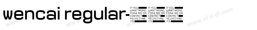 wencai regular字体转换